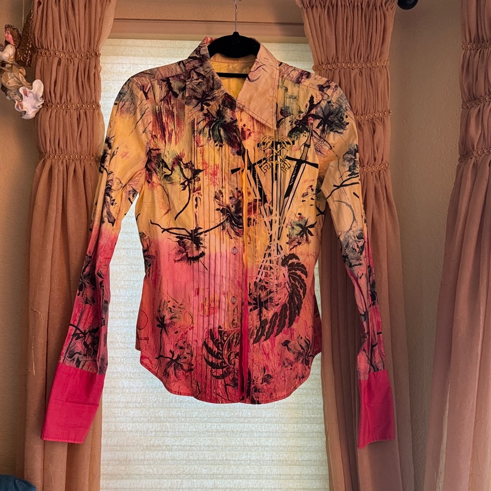 Raw 7 Tuxedo Front Cotton Blouse Shirt